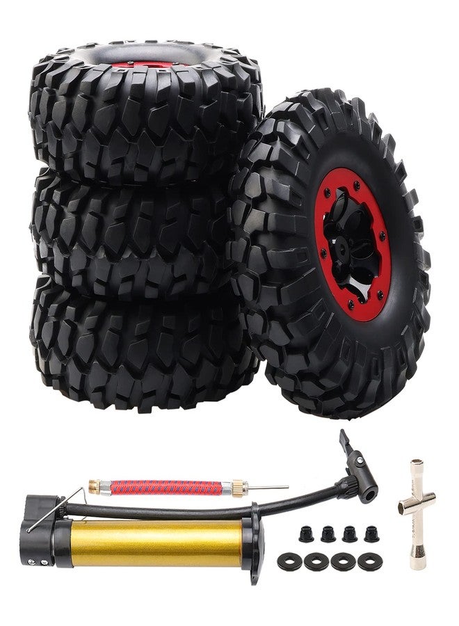 Rchobbytop 4PCS RC Tires 1.9 Crawler Tires Inflatable Plastic Beadlock Wheels and Tires for 1/10 RC Rock Crawler TRX4 SCX10 CC01 RC4WD D90 (OD 108mm) - Image 1